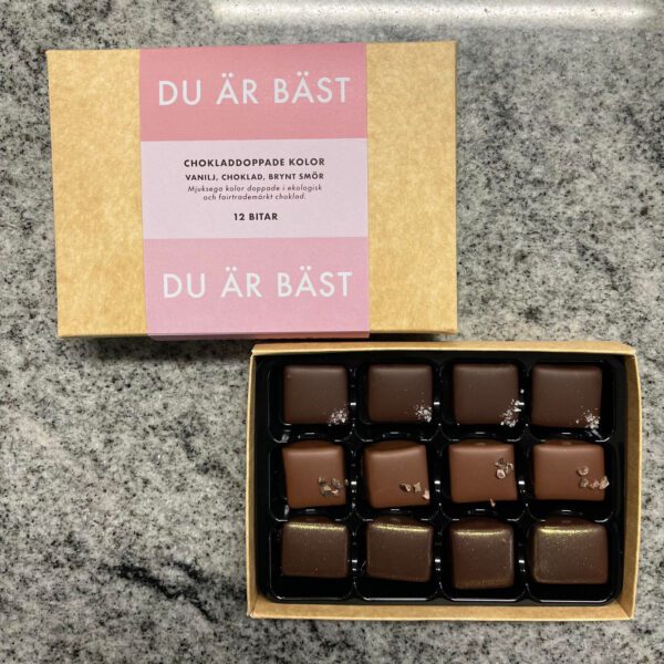 Chokladdoppade kolor presentask - Du är bäst